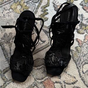 Donald J. Pliner Black Strappy Heels